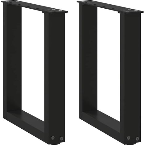 Couchtischbeine U-Form 2 Stk. Schwarz 38x(42-43) cm Stahl (1/5)
