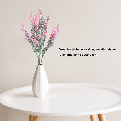 Bouquet de mariée artificiel lavande (25 têtes) - Décoration pour la maison ou les fêtes (rose rouge) (1/5)