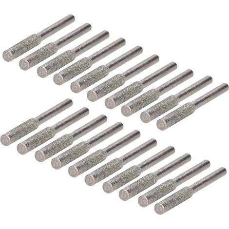 Affûteur de Tronçonneuse Diamant 20 Pièces,Affûteuse Bavure Pierre à Aiguiser pour Scie à Chaîne Tronçonneuses 4.0mm (Argent) (1/5)