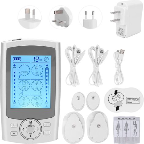 Digitales EMS/TENS-Nacken- und Meridianmassagegerät, 24 Modi, Silber - AquaForge (1/5)