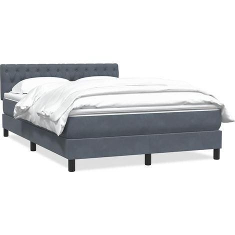 Maison Exclusive - Giroletto a Molle con Materasso Grigio Scuro 160x210 cm Velluto (1/5)