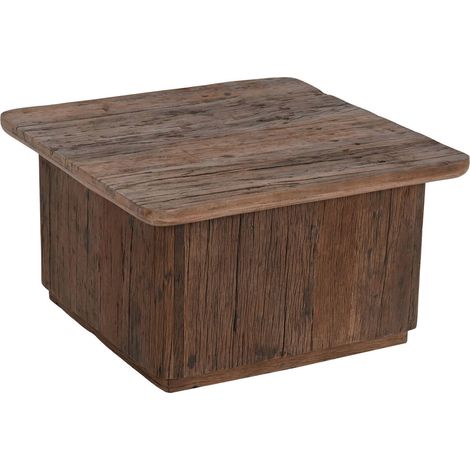 Table basse bois recyclé pour intérieur chaleureux - Marron légèrement patiné (1/5)