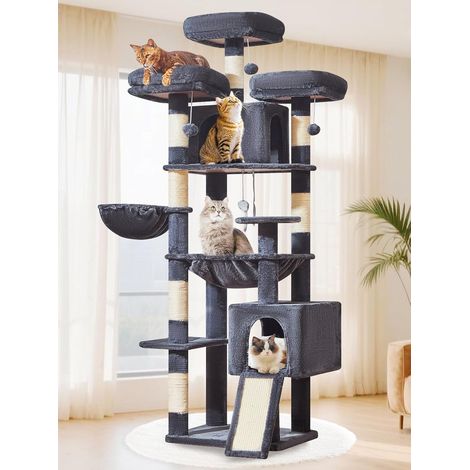 Arbre À Chat XXL 193 cm, 3 Plateformes Grandes avec Coussins (1/5)