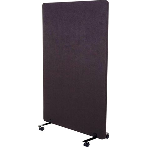 [NEUWERTIG] Akustik-Trennwand HHG-957, Büro-Sichtschutz Raumteiler Pinnwand, doppelwandig rollbar Stoff/Textil 127x80cm braun-grau (1/5)