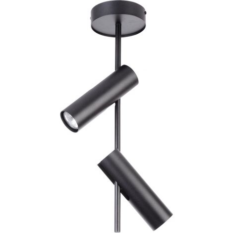 Faretto soffitto/parete tondo doppio nero braccio 2xGU10 Leda