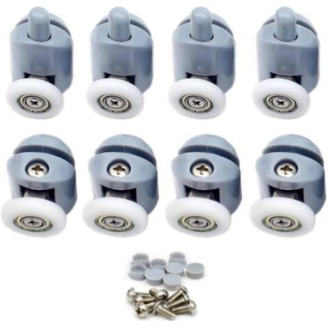 Shower door rollers 8 pieces – 23mm rollers for glass – Brass and ABS plastic stem – Easy installation and smooth movement - 23mm-RAPANDA (1/5)