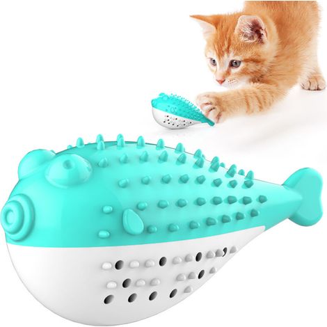 Les jouets pour chats nettoient les dents, résistent aux morsures et éliminent la mauvaise haleine, brosse à dents pour chat en poisson simulé (1/5)