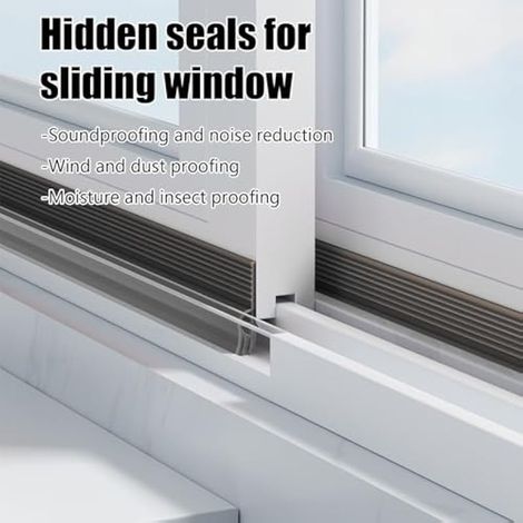 Joint Fenetre Isolation Thermique et Phonique Autocollante, Bande d'Etanchéité pour Fenetre Anti Froid, Bande de Joint Fenetres Coulissante pour Isoler du Bruit, Anti-intempéries (Gris, 4m) (1/4)