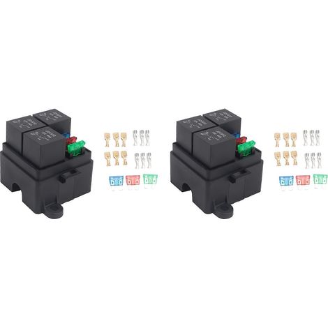 2 porte-fusibles 3 voies 4 broches, porte-relais, circuit standard ATO, porte-fusibles à lames 12 V 40 A (1/5)