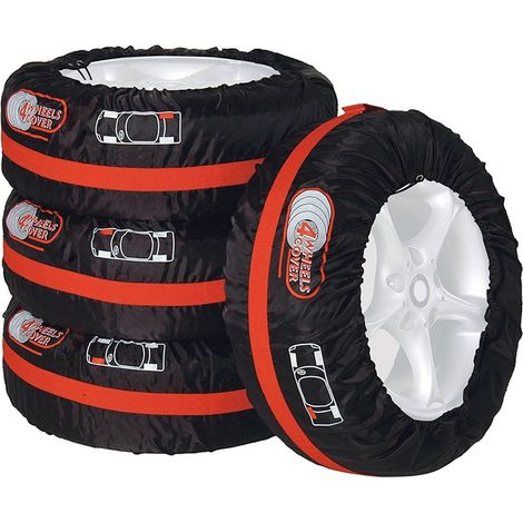 Trade Shop - SET 4 STÜCK AUTOREIFEN SCHUTZTASCHE ABDECKUNG AUFBEWAHRUNG REIFEN RÄDER 65 CM -