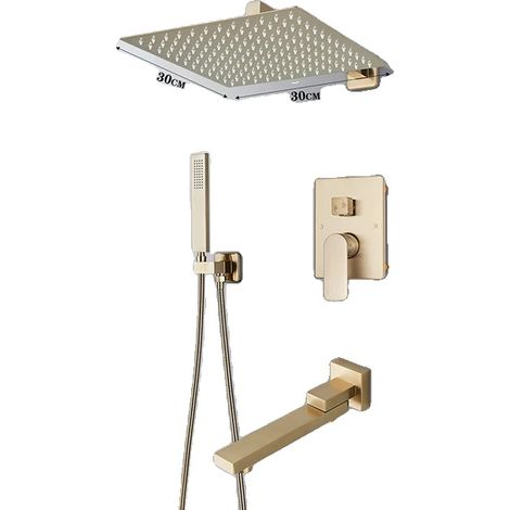 Wandmontierte Duscharmatur, Zweigriffbedienung, 260 mm, mattschwarz (1/2)
