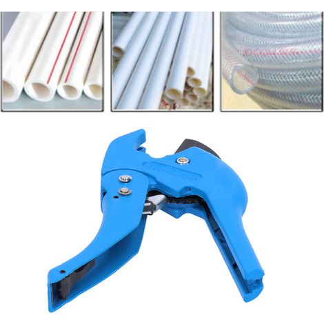 PVC-Rohrschneider mit blauer Ratschenverriegelung für PPR- und PE-Rohrleitungen, 42 mm Durchmesser – ergonomischer Handschneider aus rückschlagfester Aluminiumlegierung