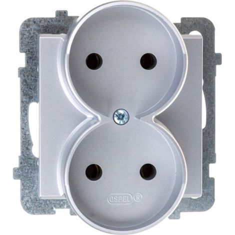 Sonata Doppelsteckdose b/u matt silber GP-2RR/m/38