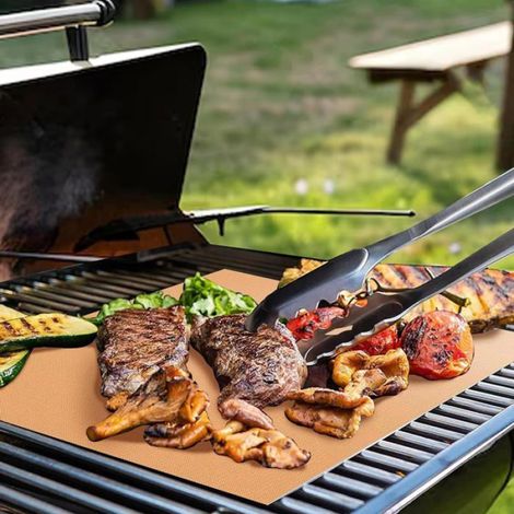 Papier Cuisson Réutilisable - 40x30 cm - PTFE Antiadhésif - Pour Plancha Four Friteuse À Air Grill - 5 Pièces (1/5)