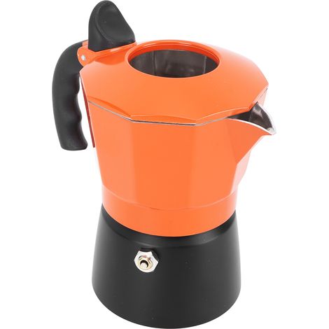Cafetière Moka à 2 valves, en alliage d'aluminium résistant à la chaleur, isolée thermiquement pour la maison ou le bureau, capacité de 300 ml, 6 tasses. (1/5)