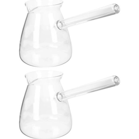 2Pièces Théière Verre Transparent avec Poignée Latérale Bouilloire Borosilicate pour Boissons Chaudes et Froides Maison Restaurant et Café (1/5)