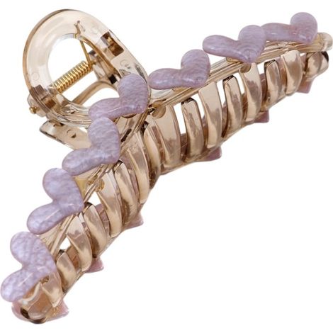 Pinza para el pelo con corazones XL 13x6 cm morada SP352FIO (1/2)