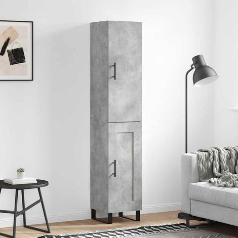 Highboard Betongrau 34,5x34x180 cm Holzwerkstoff