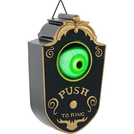 Halloweendeko, Türglocke mit Horror-Auge, Geräusch- & Touchsensor, beweglich, grünes Licht (1/5)