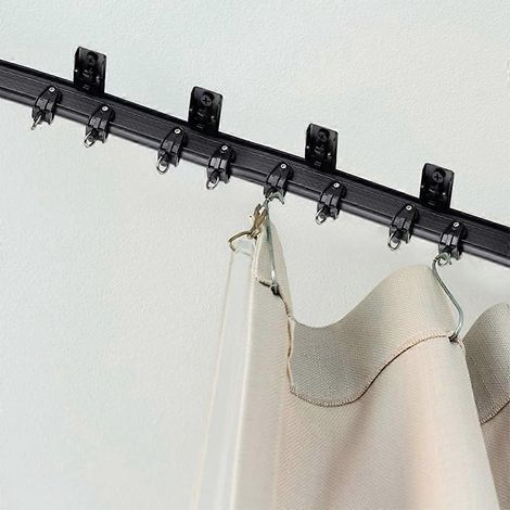 Kit de tringle à rideaux de plafond flexible de 5 m, réglable, pour fenêtre et salle de bain (1/4)