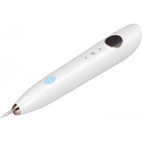 Stylo correcteur de grains de beauté à 9 niveaux avec écran LED, illuminateur pour taches de rousseur et aiguilles remplaçables, blanc, à brancher. (1/5)