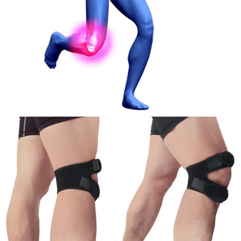 Sangle de genou ajustable pour sport, support de protection pour basketball, volleyball et course à pied (1/4)