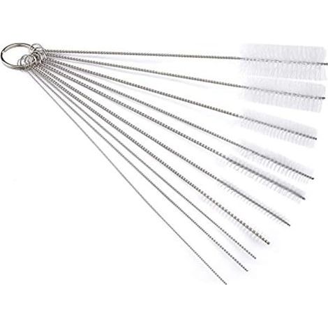 10 pcs Tube Brosse de Nettoyage, Brosse de Nettoyage Bouteille Goupillon Nettoyage pour Bouteille en Verre Tuyau Brosses de Nettoyage Bébé Biberon Bouilloire Clavier
