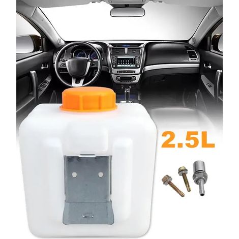 2,5-Liter-Kraftstofftank aus Kunststoff, kompatibel mit Standheizung mit Öldüsenadapter + Metallplatte + Schraubensatz, kompatibel mit Web-asto Eber-spächer Autoheizung