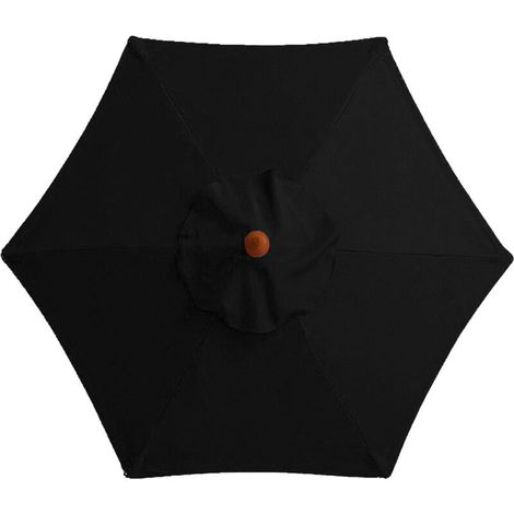 Telo di ricambio per ombrellone da esterno, per ombrellone a 6 stecche, impermeabile 3M, protezione UV, nero (1/4)