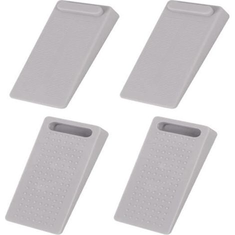 4pcs Caoutchouc Bloc Porte 9.4x4x2cm Bloque Porte Gris Convient à Tous Types de Portes, Fenêtres et Sols Intérieurs Protège Sols (1/4)