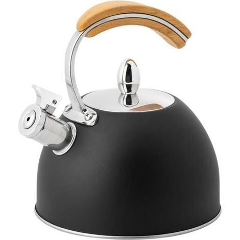 (Schwarz) 3-Liter-Wasserkocher/Teekanne mit Pfeiffunktion für Gas- und Induktionsherde, Camping, Schwarz (1/4)