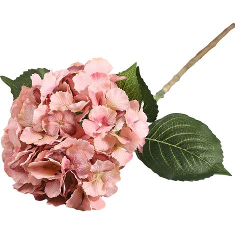 Bouquet D Hortensias Artificiels En Soie Pour Décoration De Mariage Et Maison - Style Européen Réaliste - Couleur Champagne - 1 Pièce (1/2)