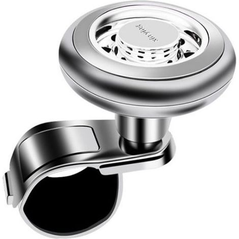 Boule de renfort pour volant, pour une conduite plus souple, rotation à 360°, design universel, argentée (1/5)