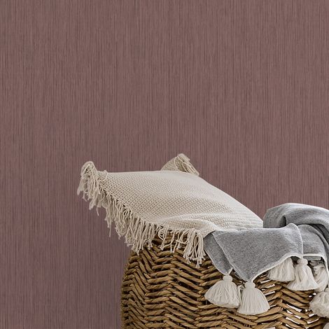 Papier peint intissé Textile effet Tissu 1005 x 52cm Bordeaux (1/5)