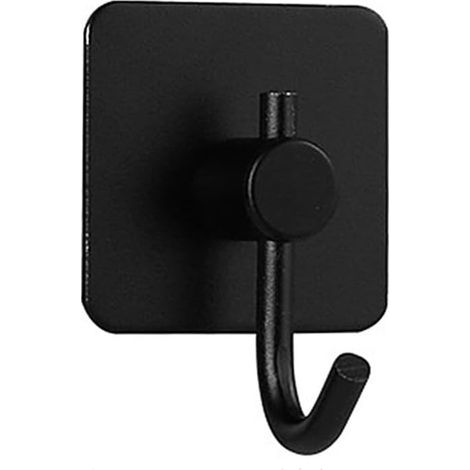 Ganci da parete autoadesivi, portachiavi, appendiabiti e portasciugamani, neri (1/5)