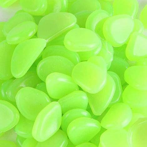 300 Pièces Pierre Lumineuse Galet Lumineux Cailloux Brillants dans Le Noir pavés pour Maison Jardin Passerelle Aquarium Patio Pelouse Décoratives Vert 17-13mm (1/5)