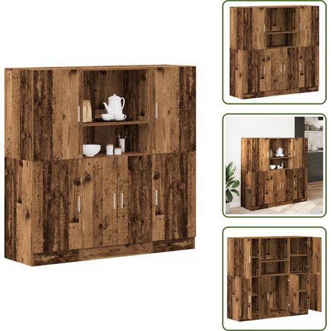 vidaXL 3-tlg. Küchenschrank-Set Altholz-Optik Holzwerkstoff (1/5)