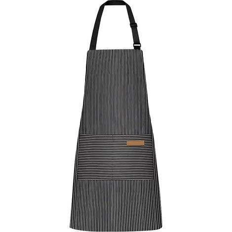 Tablier de chef de cuisine, Tabliers, Tablier réglable avec poche, pour la cuisine à domicile, les restaurants, les cafés, la pâtisserie, le jardinage (1/5)