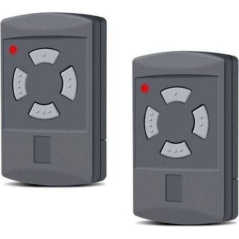 Hörmann - Lot de 2 émetteurs manuels de rechange pour porte de garage Hörmann - 40,685 MHz - 4 canaux - Compatible avec HS2-40, HS4-40, HSE2-40, HSE4-40, HSM2-40, HSM4-40, bouton gris (1/5)