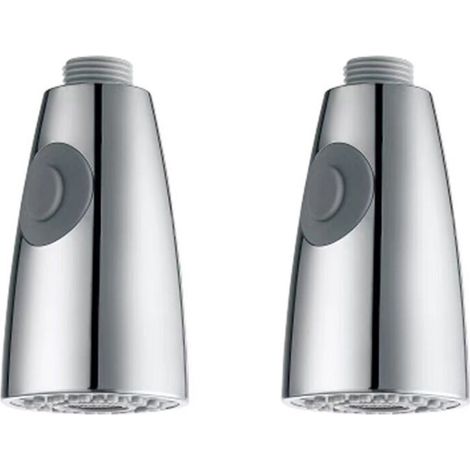 2 pack Douchette Robinet Cuisine 2 Jets Tête de Robinet de Rechange Douchette pour Robinet Remplacement Douchette pour Mitigeur Cuisine, Chromé, G1/2" (1/5)
