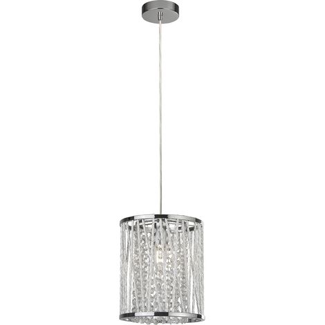 Searchlight Elise - 1 Luce Pendente Cromo, Gocce Di Cristallo, E27 (1/5)