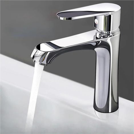 Robinet pour vasque, argenté, eau chaude/froide, pour vasque (1/5)