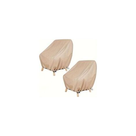 Juego de dos fundas para sillas de jardín, funda para sillón, dimensiones 71x76x81 cm, funda para silla de exterior, tejido Oxford impermeable, toldo para silla de balcón. - Crezuo (1/4)