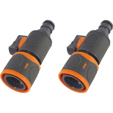 Lot de 2 raccords rapides pour tuyau d'arrosage - Raccord rapide pour arroser les fleurs, les plantes, les pelouses, l'irrigation industrielle et le lavage de voiture (1/5)