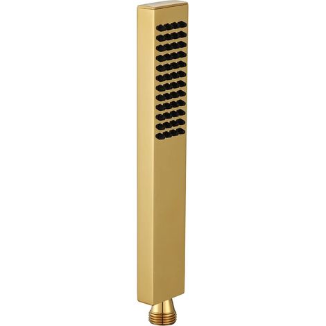 Pommeau de douche universel haute pression carré en laiton doré avec sortie d'eau en silicone (1/5)