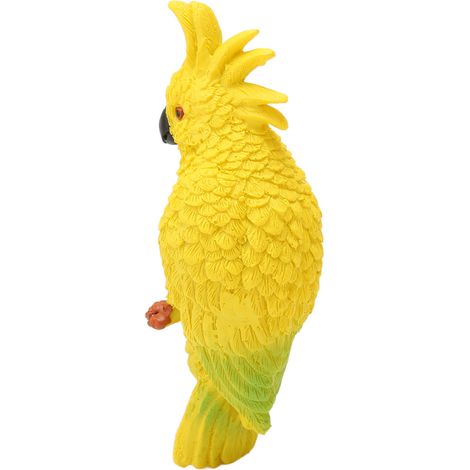 Figurines de perroquets, ornement d'aquarium, simulation innovante, fabriquée à la main en résine colorée, pendentif pour aquarium, jaune (1/5)