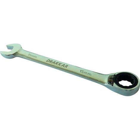 Cle mixte coudee cliquet 10mm 72 dents dt DRAKKAR TOOLS - 12643 (1/2)
