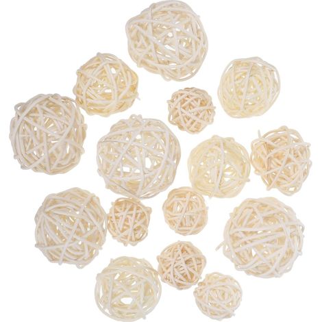 Lot de 30 Boules De Rotin Boules en Rotin pour Décoration 3 Diamètres pour Vase Artisanat Table De Mariage Douche Nuptiale Noël Et Maison (1/5)