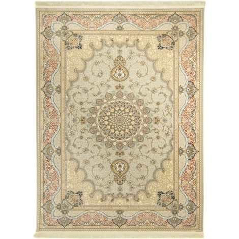 Tapis persan Mayar - 400x100cm, Rectangular - 100% Acrylique - Tissé - Beige (1/5)