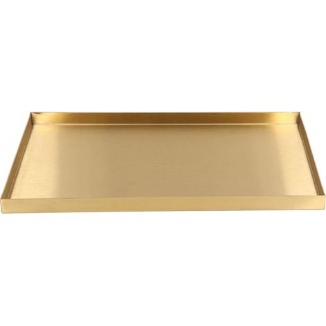 Plateau De Rangement Rectangulaire en Métal Doré Moderne, Présentoir De Bijoux Cosmétiques, Plateau en Acier Inoxydable (1/5)